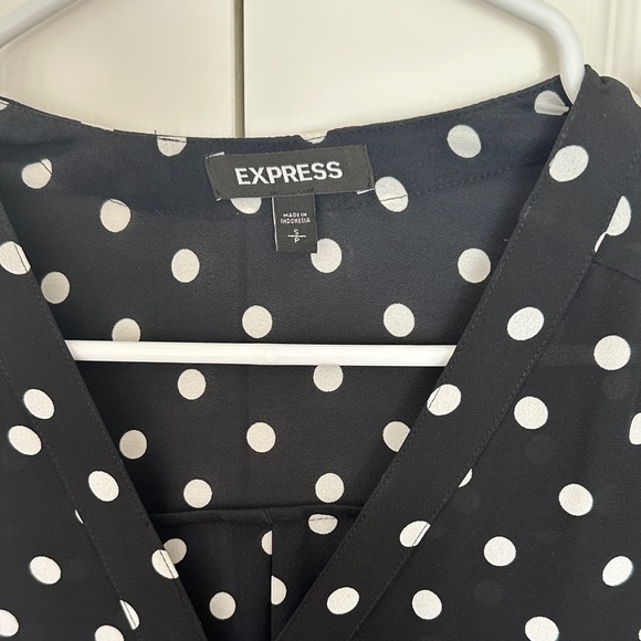 Express Black and White Polka Dot Blouse Size S - Picture 3 of 5